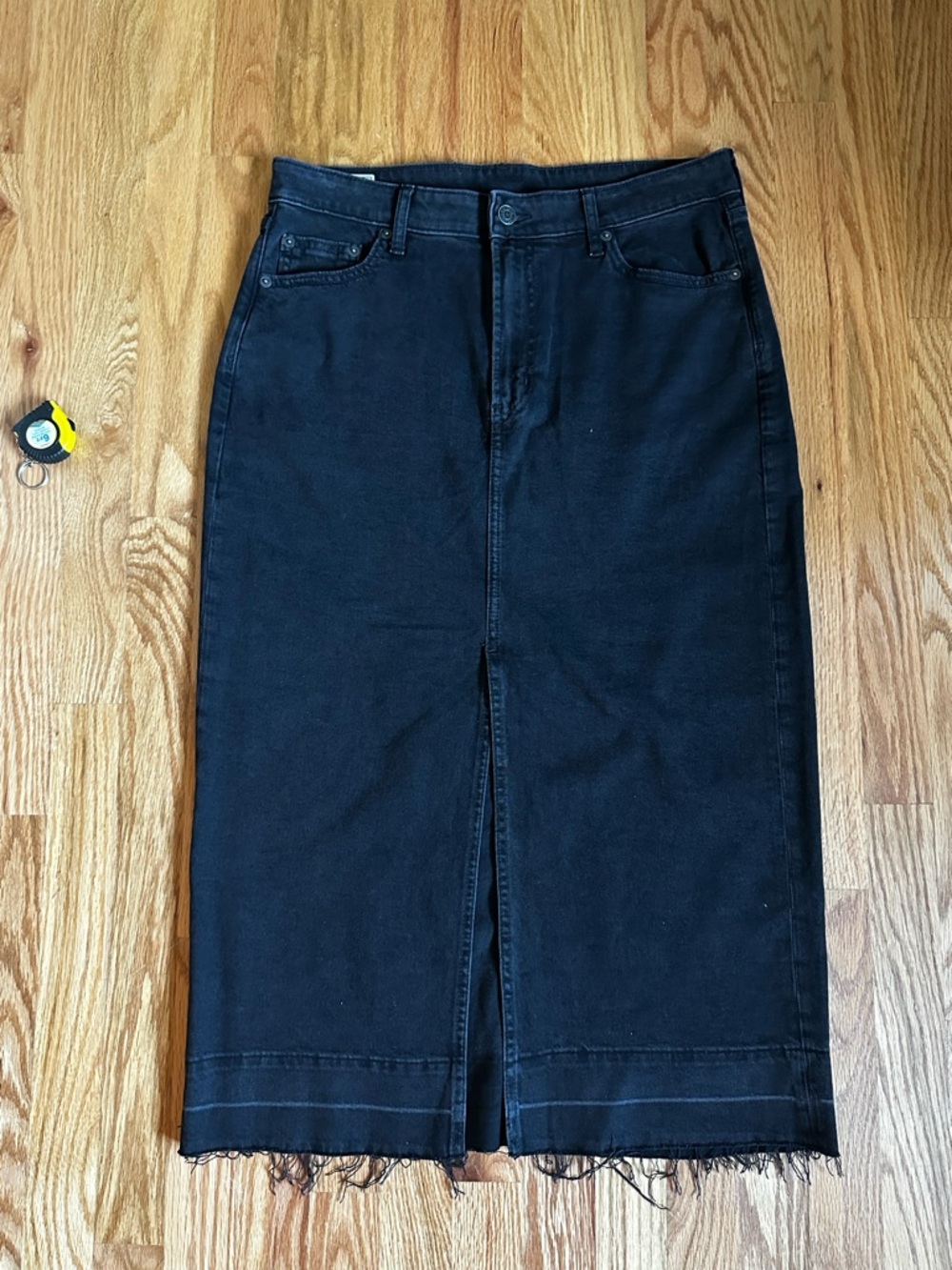 GAP Midi Denim Skirt with Front Slit Gray - Picture 3 of 6